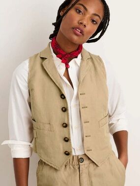 Alex Mill Keaton Vest in Vintage Khaki
